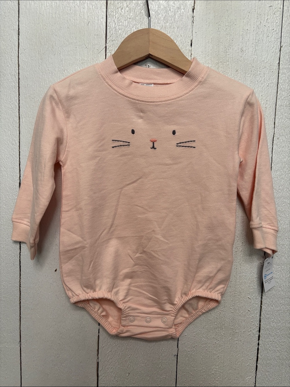 Carter's Baby Girls Bunny Face Long Sleeve Bodysuit NWT 18 Months All Cotton